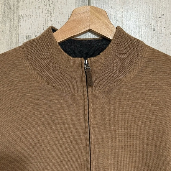 Nordstrom 100% Merino Wool Quarter Zip Sweater Tan Mens Size XL - Picture 4 of 10
